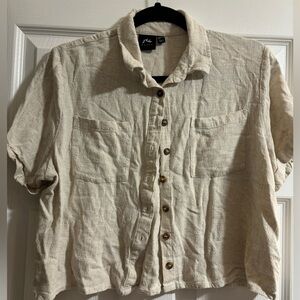 RUSTY linen crop t-shirt